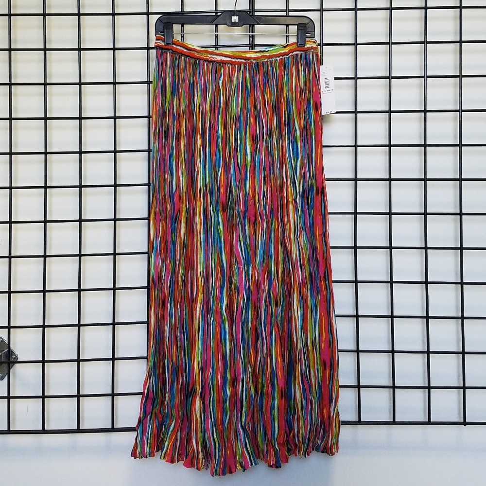 Colorful Crinkled Maxi Skirt